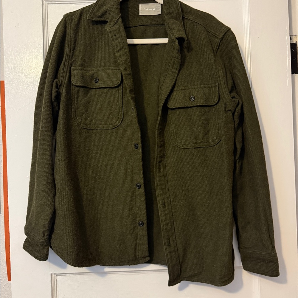 Everlane Dark Green Shirt Jacket